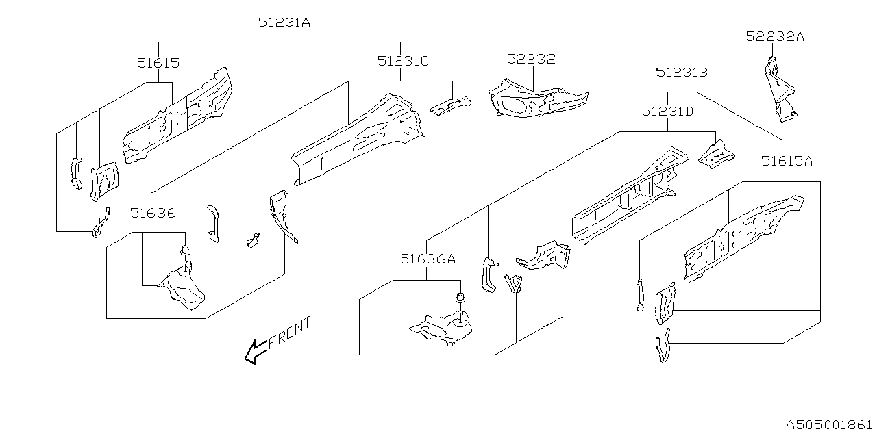 Diagram BODY PANEL for your 2022 Subaru Impreza  Sport Wagon 