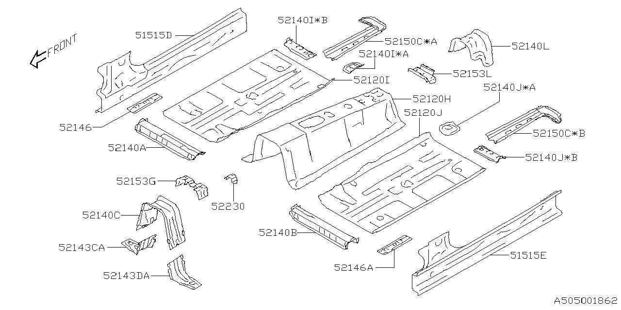 Diagram BODY PANEL for your 2024 Subaru Legacy   