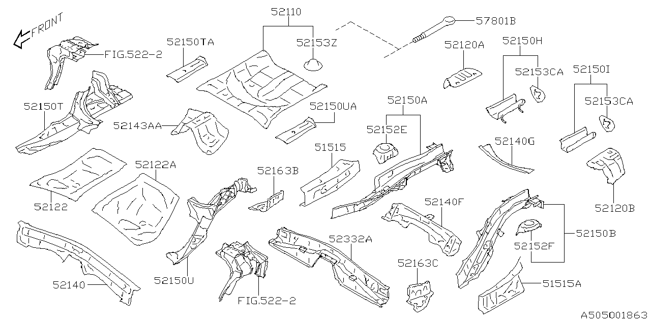 Diagram BODY PANEL for your 2013 Subaru Impreza  Limited Sedan 