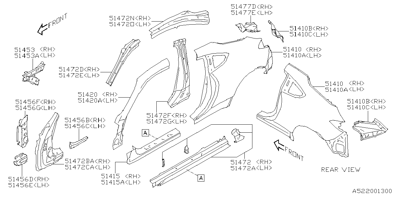 Diagram SIDE PANEL for your 2023 Subaru Forester   