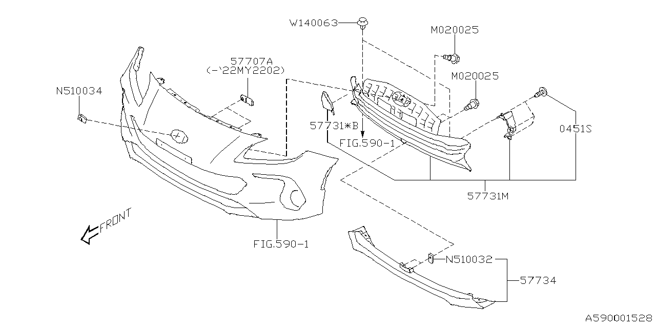 Diagram FRONT BUMPER for your 2009 Subaru Impreza  Sedan 