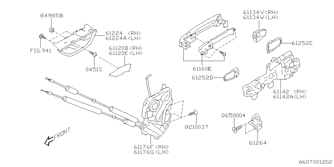 Diagram DOOR PARTS (LATCH & HANDLE) for your Subaru BRZ  