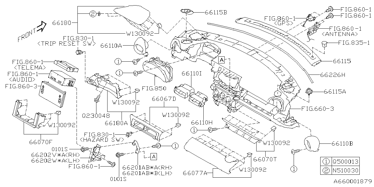 Diagram INSTRUMENT PANEL for your 2011 Subaru Impreza   