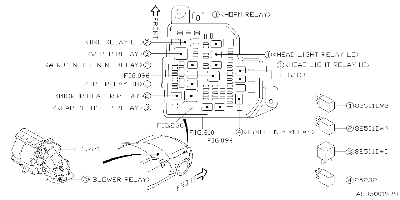 Diagram ELECTRICAL PARTS (BODY) for your 2012 Subaru Impreza  Sedan 