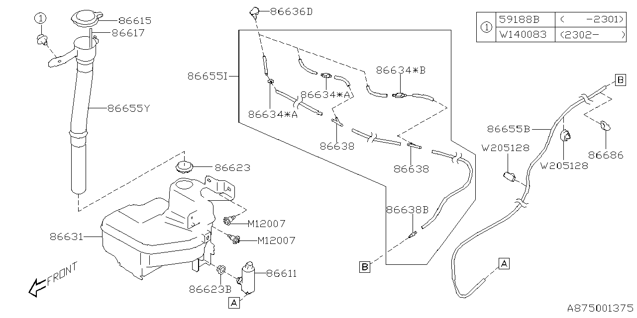 Diagram WINDSHIELD WASHER for your 2011 Subaru STI  WAGON 