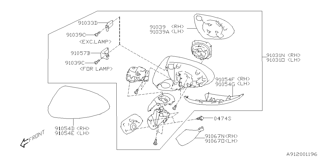 Diagram REAR VIEW MIRROR for your 2022 Subaru BRZ  Premium w/EyeSight 