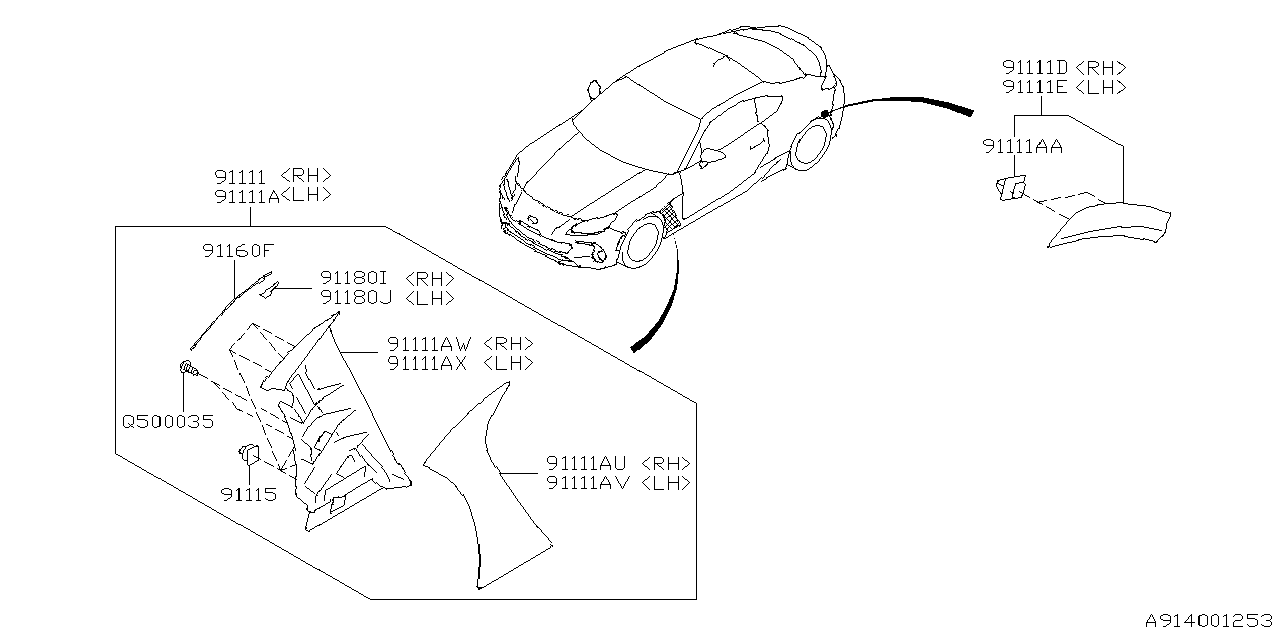 Diagram OUTER GARNISH for your 2009 Subaru Forester   