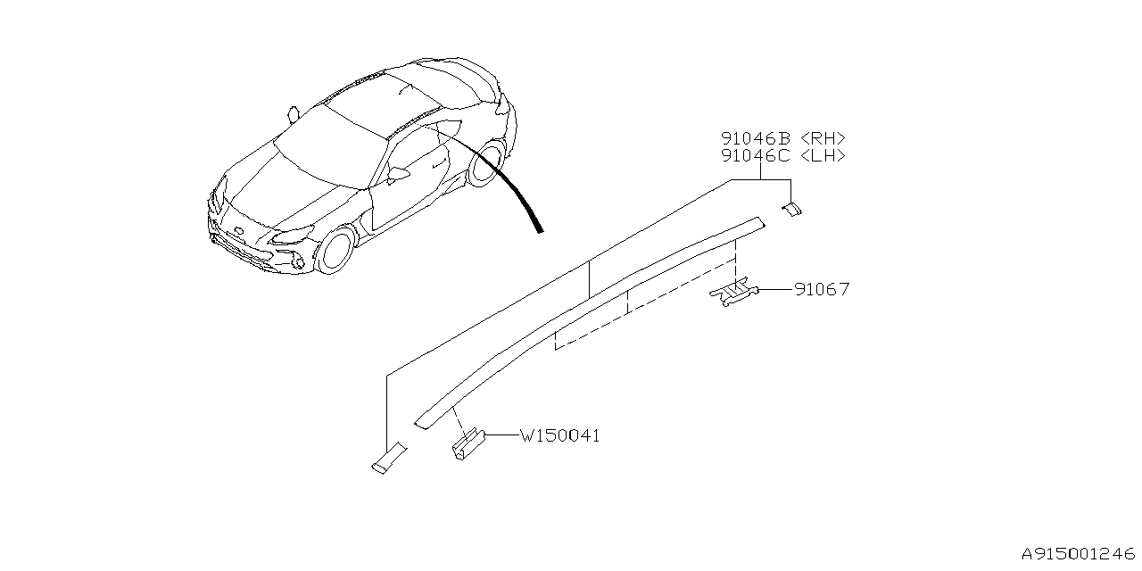 Diagram MOLDING for your 2025 Subaru WRX   