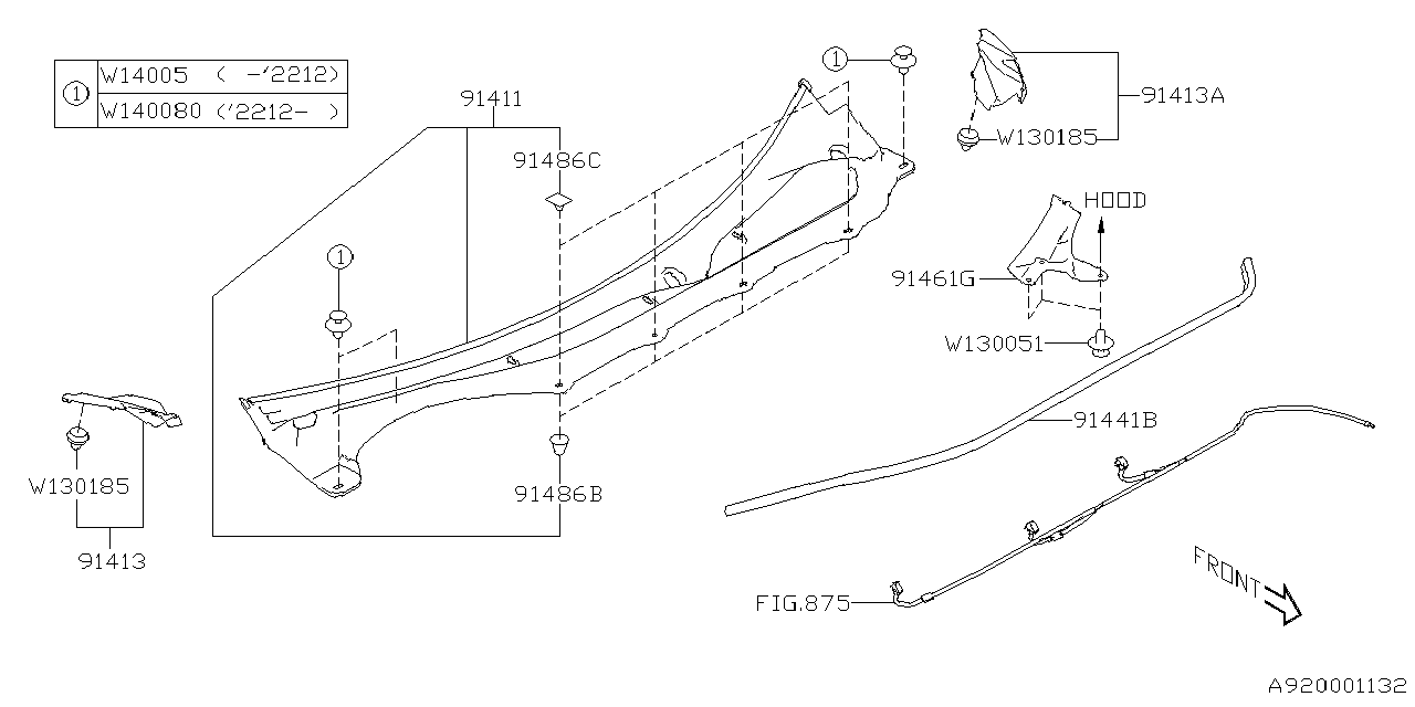 Diagram COWL PANEL for your 2015 Subaru STI   