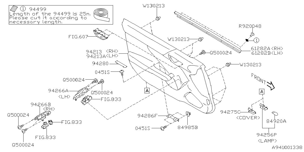 Diagram DOOR TRIM for your 2002 Subaru Legacy   