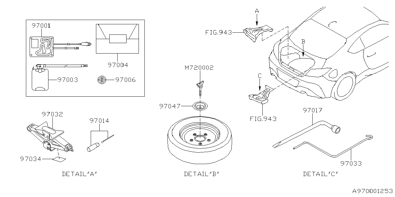 Diagram TOOL KIT & JACK for your 2008 Subaru Legacy   