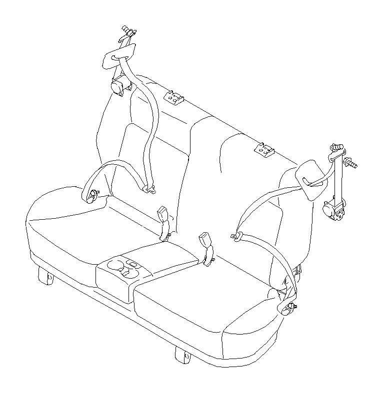 View 64661AE10AML Seat Belt Lap and Shoulder Belt (Right, Rear, Upper, Outer) Full-Sized Product Image