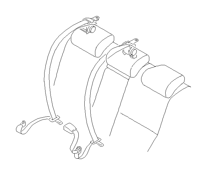 View 64661AG00BJC Seat Belt Lap and Shoulder Belt. Belt U4 (Rear, Outer, OFF BLACK). Full-Sized Product Image