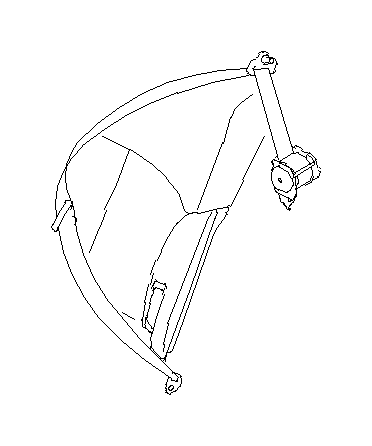 View 64661AJ13AWJ Seat Belt Lap and Shoulder Belt (Left, Front, Rear, Outer, IVORY) Full-Sized Product Image