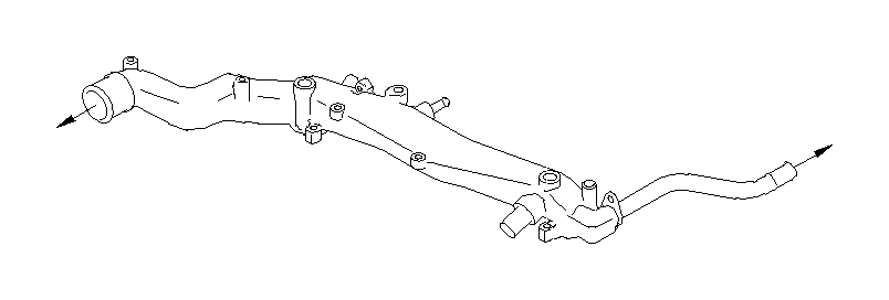 View 14050AB02A Engine Coolant Bypass Hose. Engine Coolant Flange. Engine Coolant Pipe (Inlet). Full-Sized Product Image