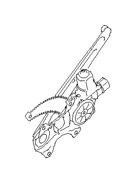 View 61042AL00A Liftgate Window Regulator. Sliding Window Regulator. Tailgate Window Regulator (Right, Rear). Full-Sized Product Image