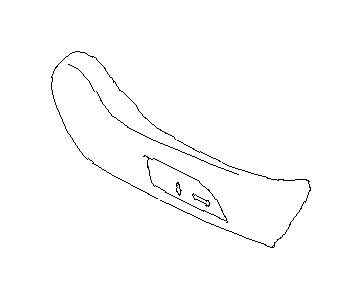 View 64115AL08AWM Seat Back Recliner Adjustment Mechanism Cover. Seat Frame Trim Panel (Right, Front, Outer, IVORY). Full-Sized Product Image