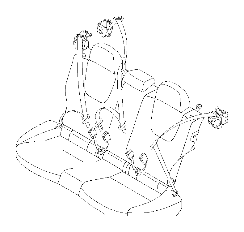 View 64660FG152JI Seat Belt Lap and Shoulder Belt. Flange Bolt (Left, Rear, Outer). Full-Sized Product Image