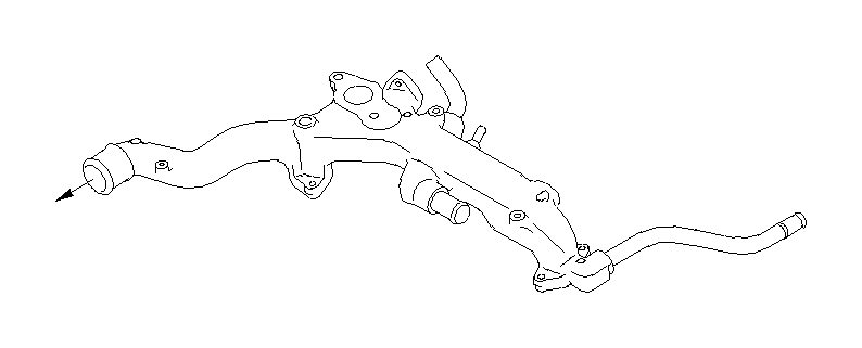 View 14050AB170 Engine Coolant Bypass Hose. Engine Coolant Flange. Engine Coolant Pipe (Inlet). Full-Sized Product Image