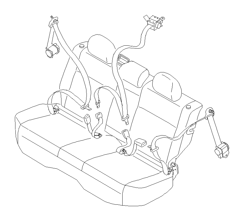 View 64665SA010ML Seat Belt Lap and Shoulder Belt (Rear, Center, GRAY; OFF BLACK) Full-Sized Product Image