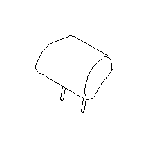 View Headrest. Pillow C (Rear, Center, GRAY). Full-Sized Product Image 1 of 2
