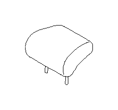 View Headrest. Pillow (Rear, Center, OFF BLACK). Full-Sized Product Image