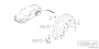 Image of Quarter Panel Splash Shield Bracket. Air PLAP. Plate Air Flap R (Left, Rear). A Bracket For a... image for your Subaru Tribeca  