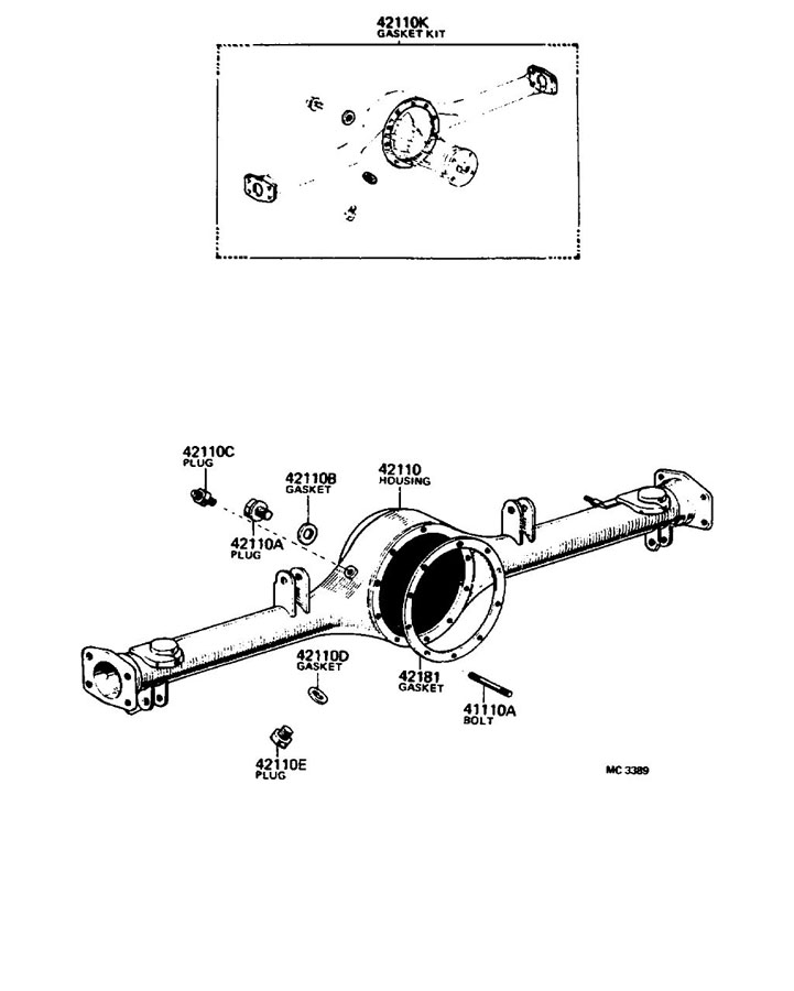 Full size assembly image of REAR AXLE HOUSING & DIFFERENTIAL (1/1)