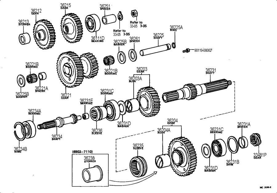 Full size assembly image of TRANSFER GEAR (1/1)