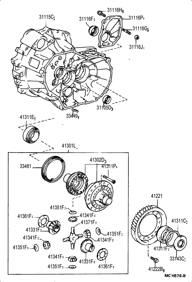 TOYOTA COROLLA FRONT AXLE HOUSING & DIFFERENTIAL