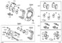 Diagram FRONT DISC BRAKE CALIPER & DUST COVER for your 2011 TOYOTA COROLLA Base Sedan 1.8L M/T