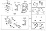 Diagram FRONT DISC BRAKE CALIPER & DUST COVER for your 2010 TOYOTA 4RUNNER 4000CC 24-VALVE DOHC EFI, AUTOMATIC  5-SPEED