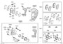 Diagram FRONT DISC BRAKE CALIPER & DUST COVER for your 2002 TOYOTA CAMRY LE 2400CC 16-VALVE DOHC EFI, MANUAL , 5-SPEED