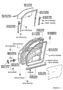 Diagram FRONT DOOR PANEL & GLASS for your 1983 TOYOTA LAND CRUISER