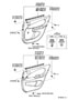 Diagram REAR DOOR PANEL & GLASS for your 2010 TOYOTA COROLLA