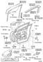 Diagram FRONT DOOR PANEL & GLASS for your 2019 TOYOTA PRIUS