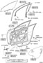 Diagram FRONT DOOR PANEL & GLASS for your 2001 TOYOTA AVALON