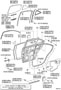 Diagram REAR DOOR PANEL & GLASS for your 2003 TOYOTA MATRIX SEDAN, LE 1800CC 16-VALVE DOHC EFI, AUTOMATIC  4-SPEED