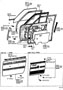 Diagram FRONT DOOR PANEL & GLASS for your TOYOTA CORONA