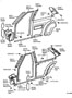 Diagram INSIDE TRIM BOARD & DOOR OPENING TRIM MOULDING for your 1988 TOYOTA PICKUP