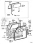 Diagram FRONT DOOR PANEL & GLASS for your TOYOTA
