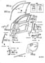 Diagram FRONT DOOR PANEL & GLASS for your TOYOTA