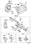 Diagram FRONT DISC BRAKE CALIPER & DUST COVER for your TOYOTA