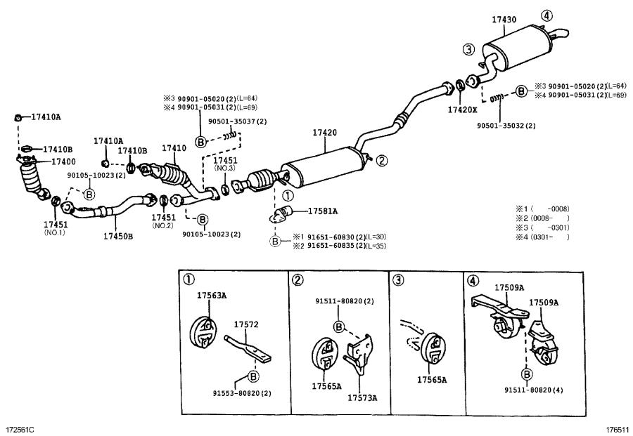 2021 Lexus RX 350 Exhaust Muffler. Engine - 1744020150 - Genuine Lexus Part