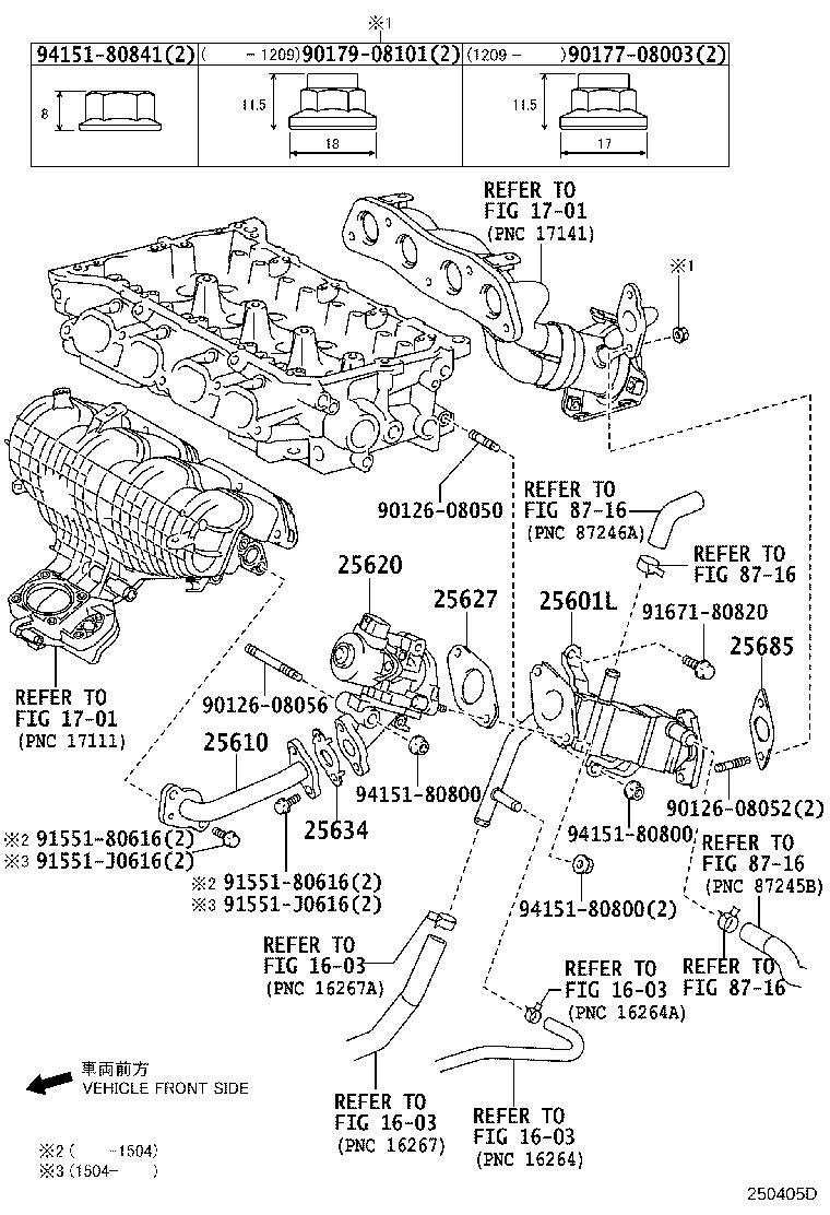 2002 Lexus RX 300 Exhaust Gas Recirculation (EGR) Valve Gasket. SYSTEM