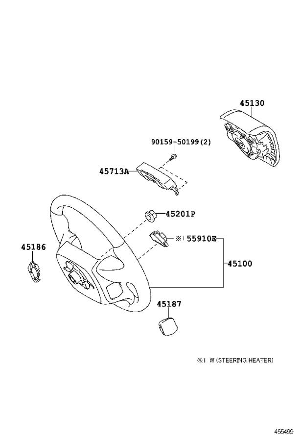 Lexus GX 460 Control assembly, steering wheel heater 5591050010