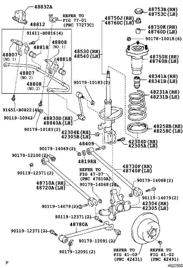 Lexus RX 400h Bumper. Rear spring, no. 1 left; rear spring - 483410E030 ...