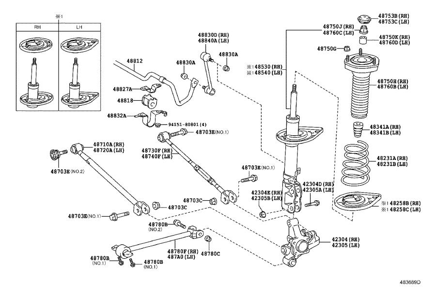 4878033070 - Rod assembly, strut, rear right. Suspension, brakes ...