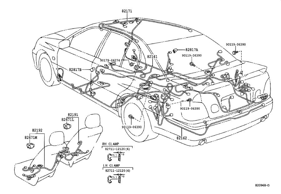 Lexus ES 330 Wire, instrument panel. Engine, electrical, wiring