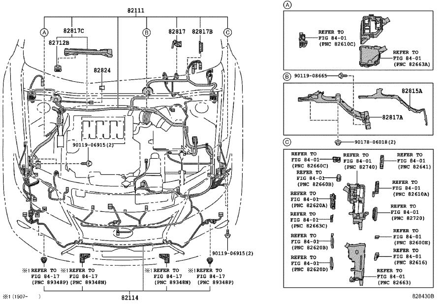 Lexus ES 350 Wire, Luggage Room, No. 1. Engine, Connector - 8218133D22 ...